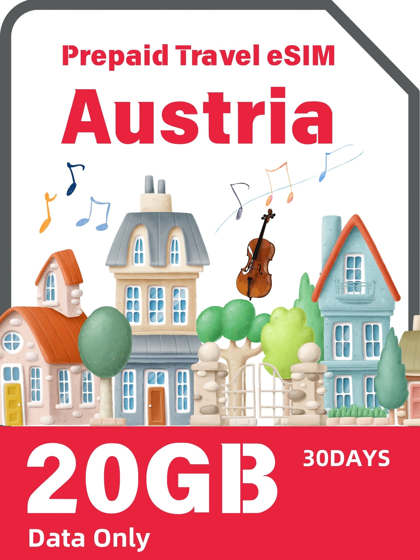 Austrian / Austria Prepaid Travel eSIM Card