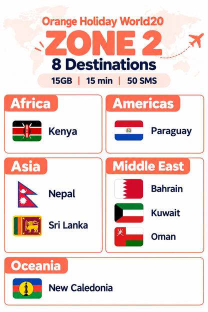 Orange Holiday World 20GB eSIM | 31-Day Global Travel Data
