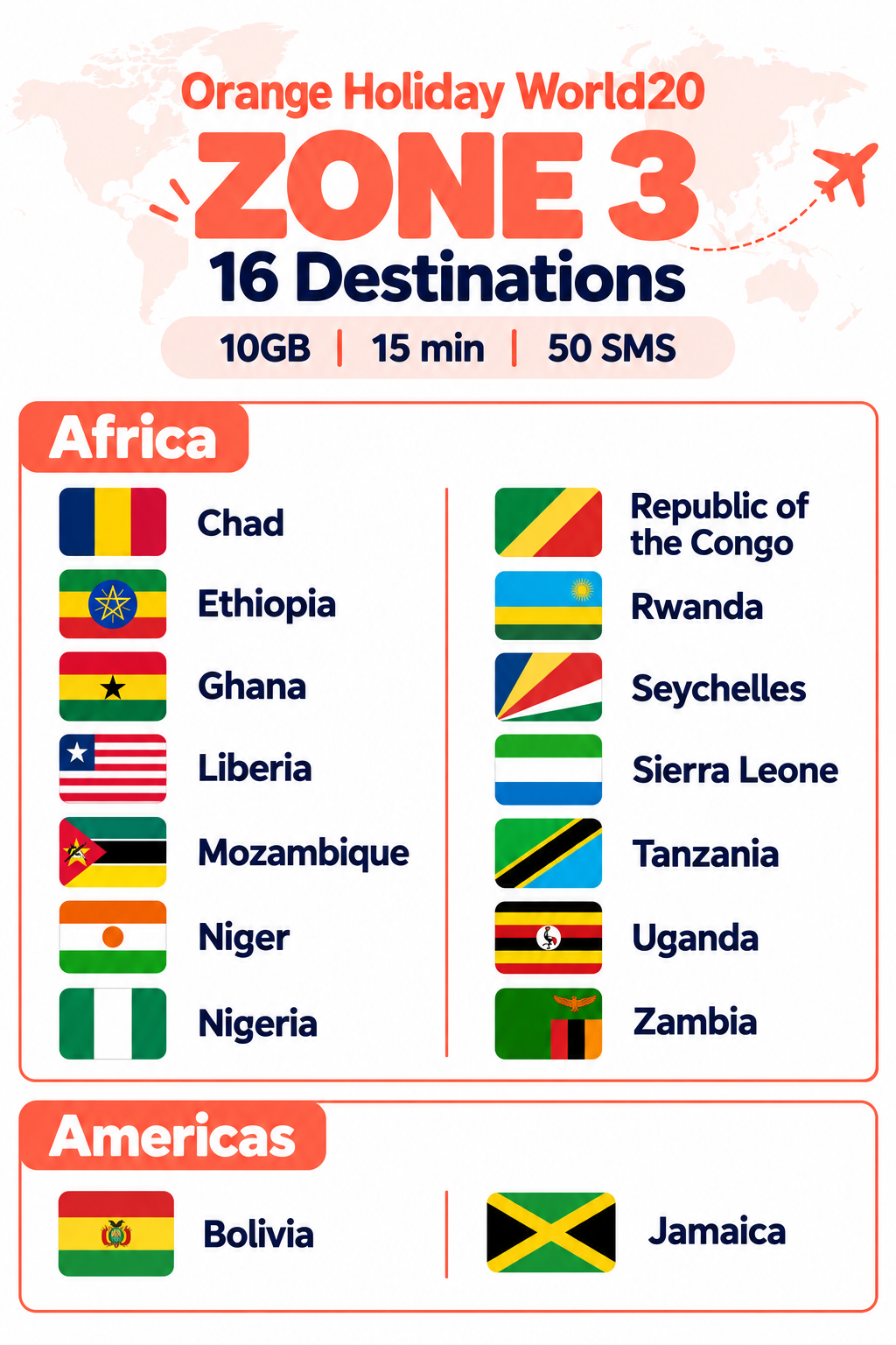 Orange Holiday World 20GB eSIM | 31-Day Global Travel Data