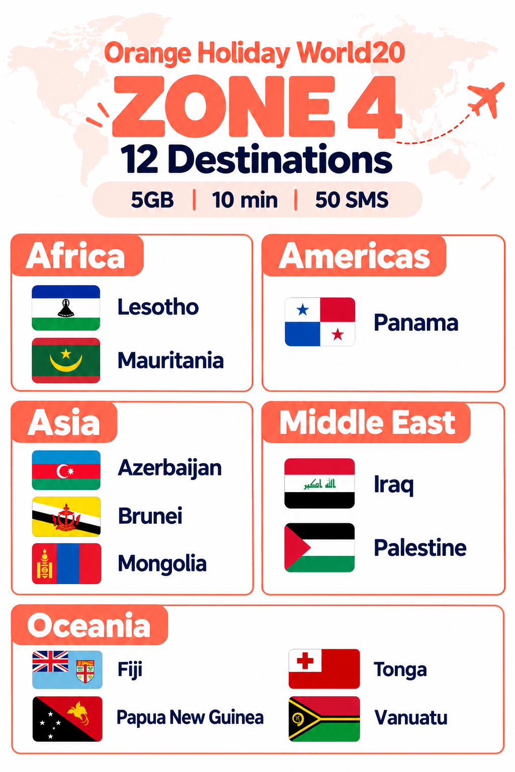 Orange Holiday World 20GB eSIM | 31-Day Global Travel Data